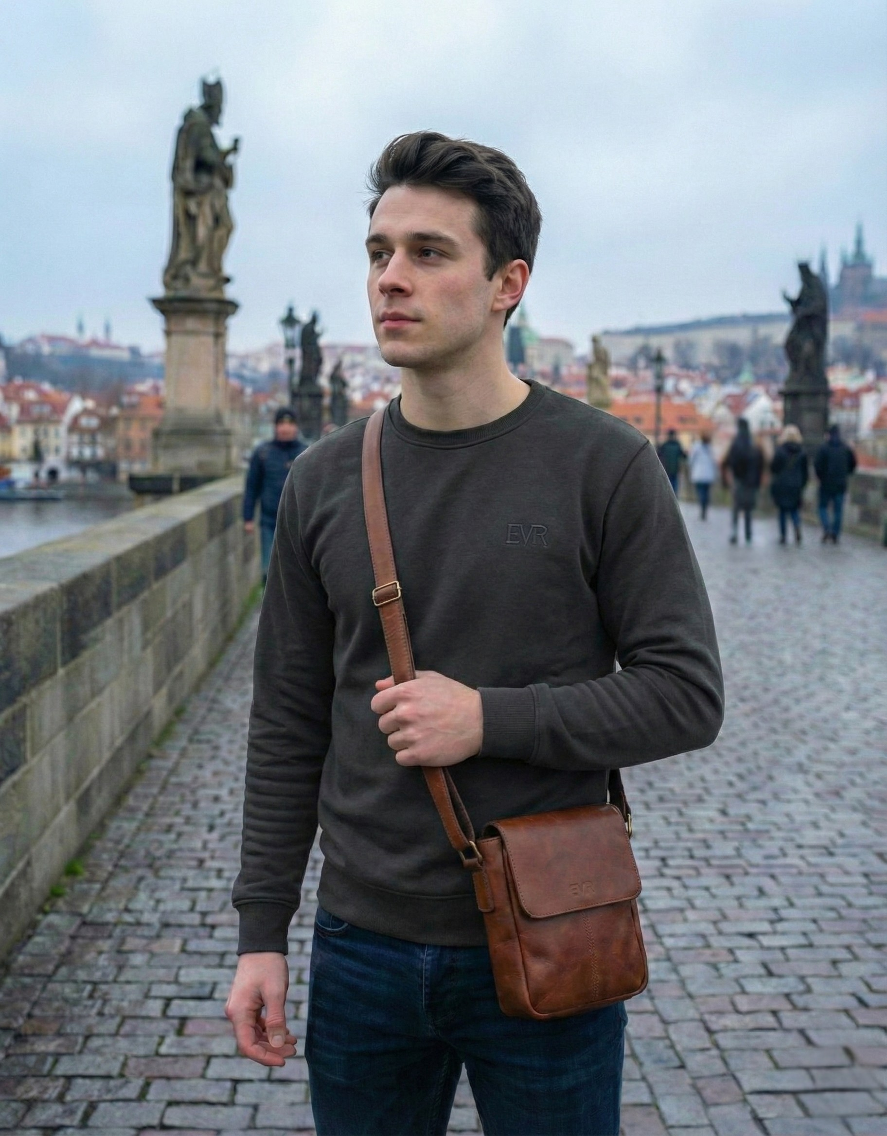 Velvet Sweatshirt Dark Grey