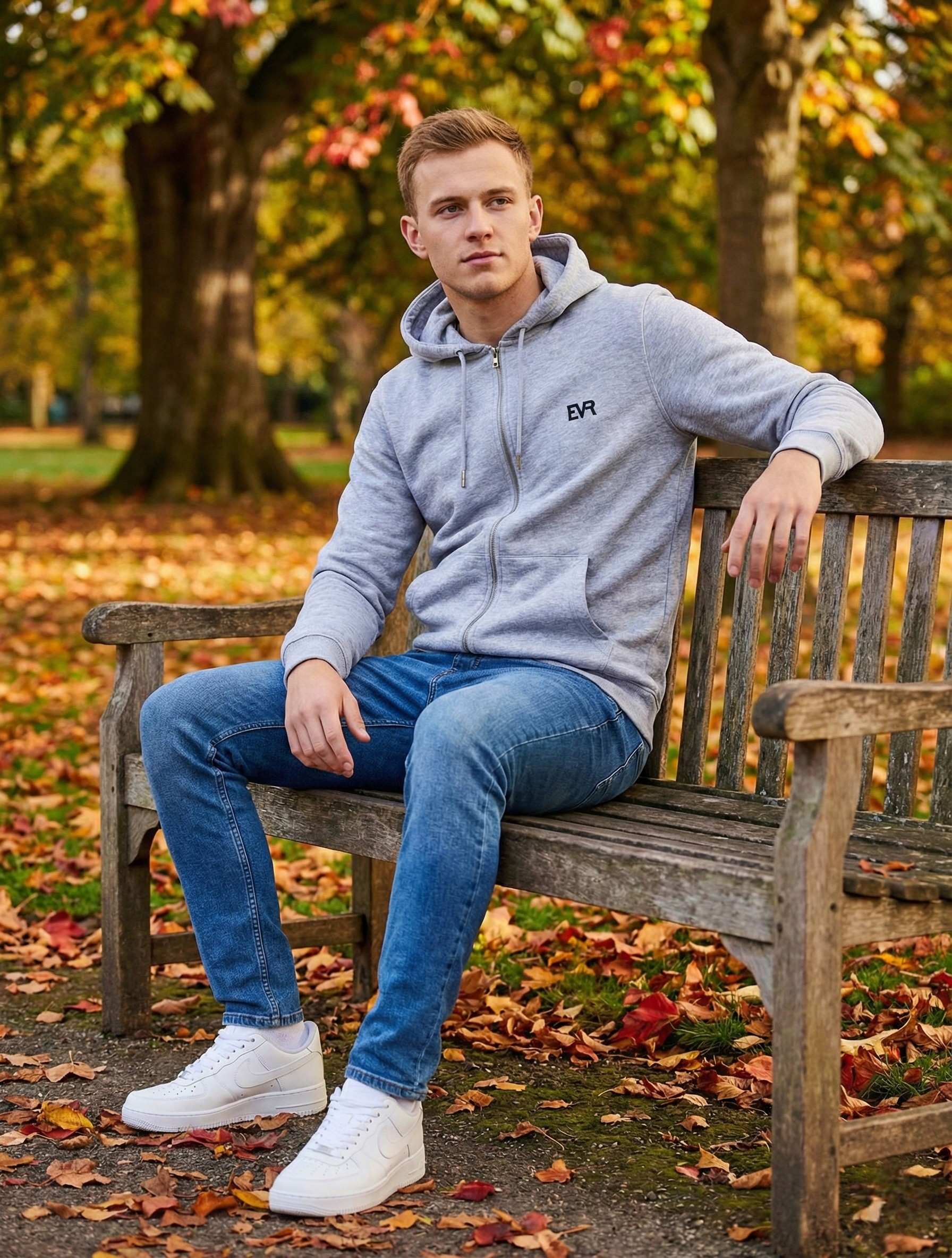 Zip Hoodie light grey