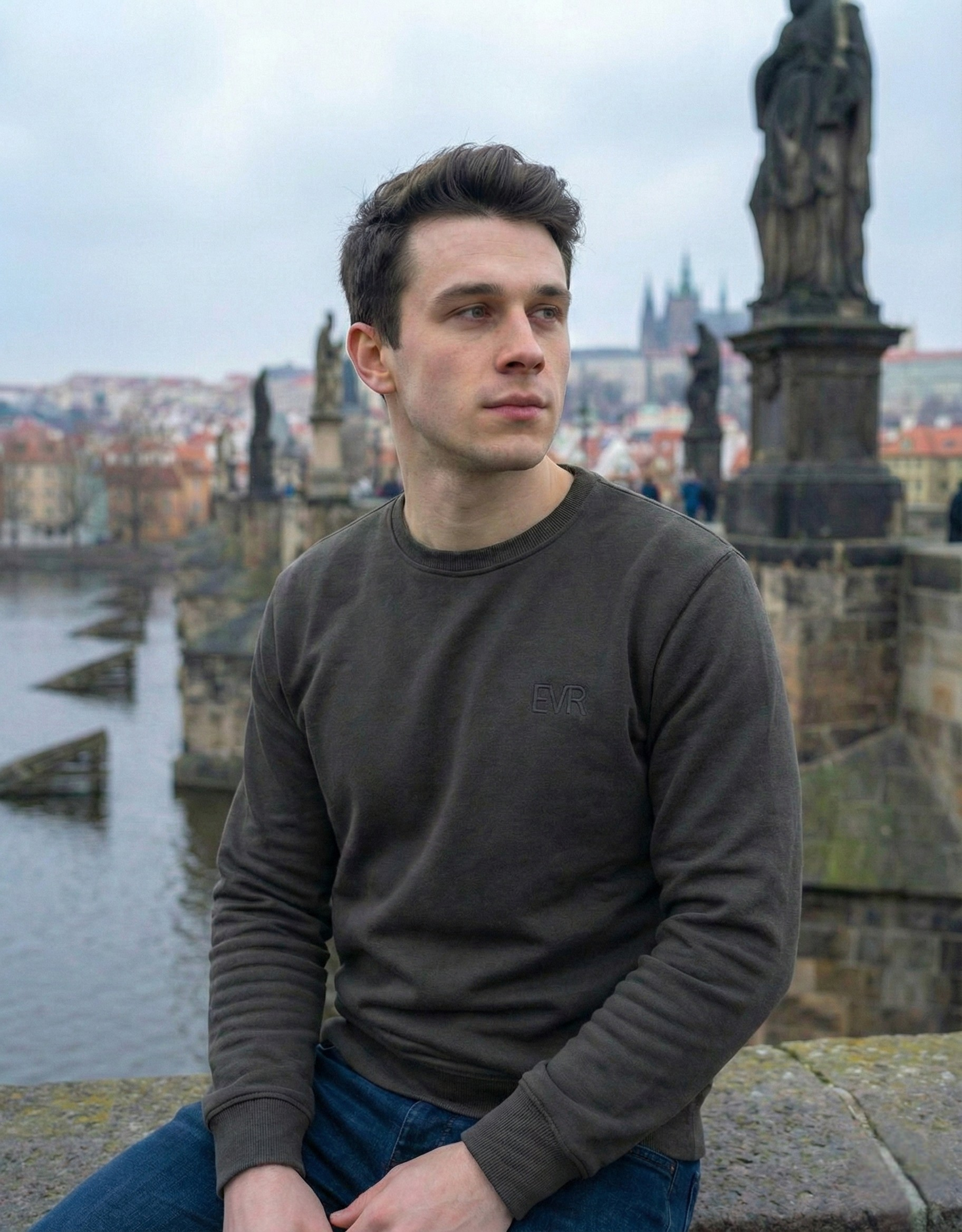 Velvet Sweatshirt Dark Grey