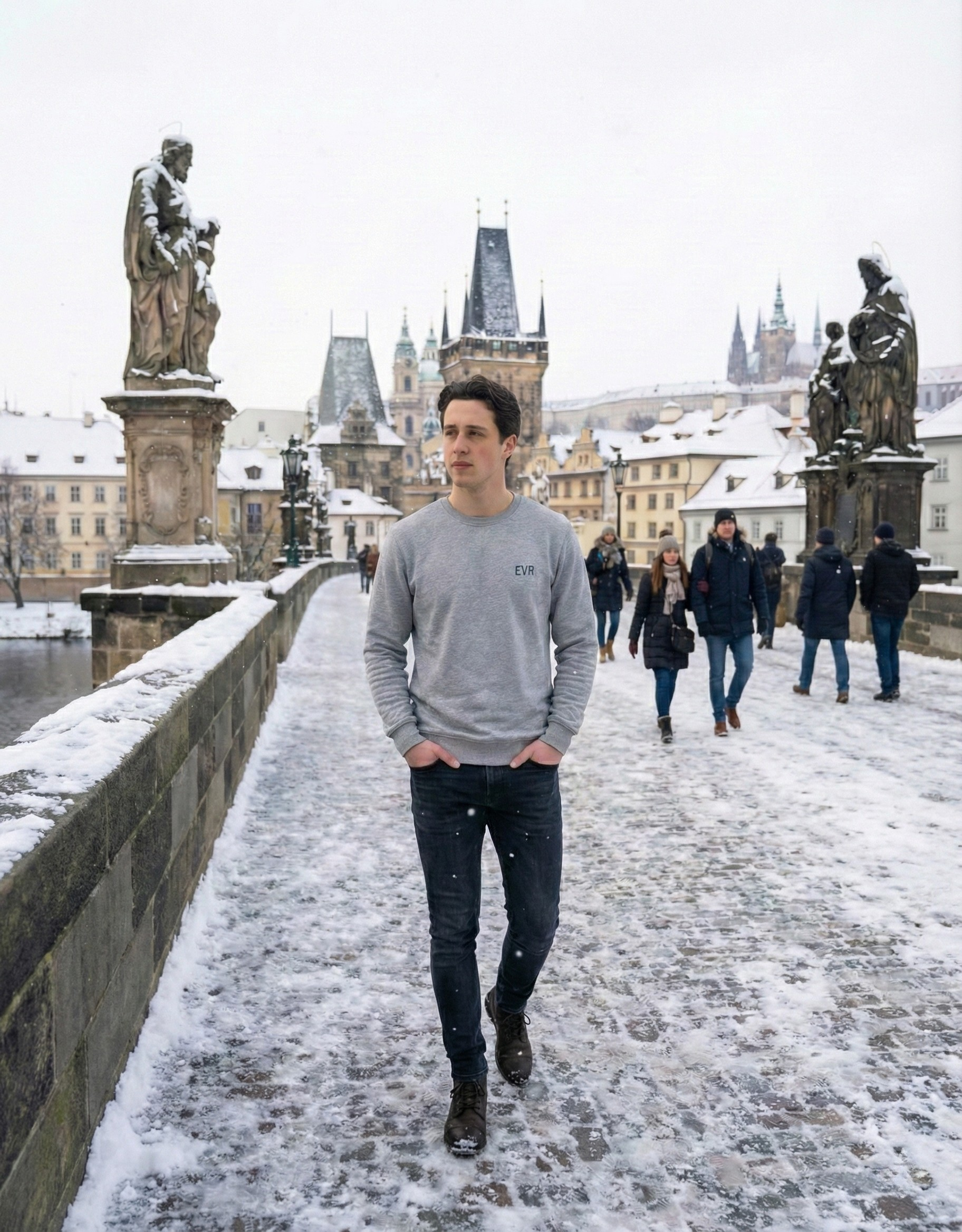 Velvet Sweatshirt Light Grey